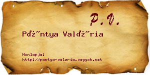 Pántya Valéria névjegykártya